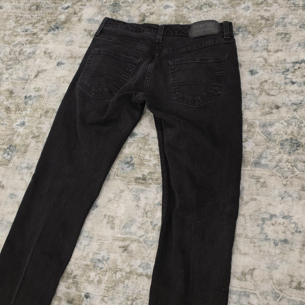 Signature by Levi Strauss Men Slim Fit Black Jeans W30 L32 59178-0097